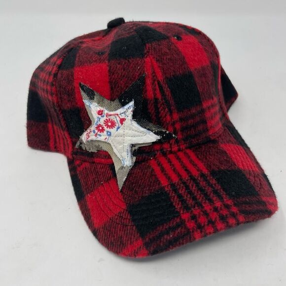 Madam P. Buffalo Plaid with Vintage Quilt Stars Baseball Caps - Adjustable size - Picture 7 of 9